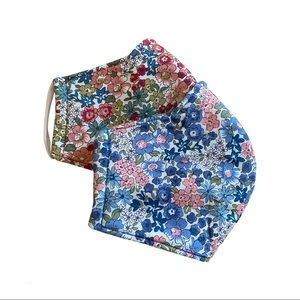 Blue and Pink Ditsy Floral Face Mask -2PK